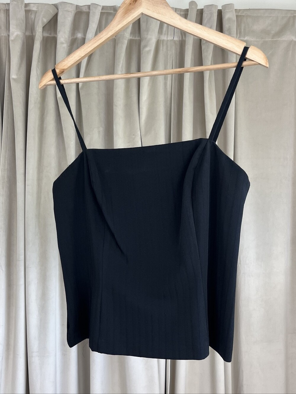 Vintage Breakin' Loose Black Pinstriped Spaghetti Strap Two-Piece Skirt Set - Picture 6 of 8